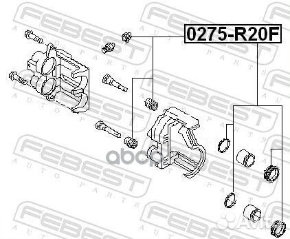 Ремкомплект тормозного суппорта перед прав лев