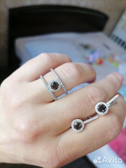 Комплект серебро 925 с раухтопазом