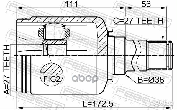 ШРУС внутр правый mercedes E W212 2008-2013 161