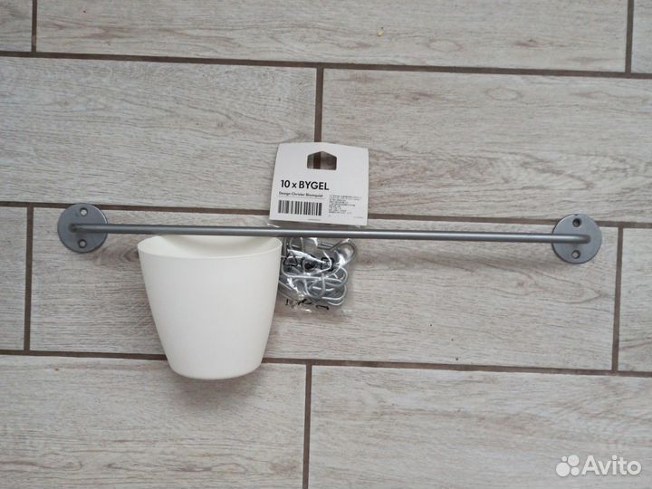 Карниз + кашпо + крючки IKEA