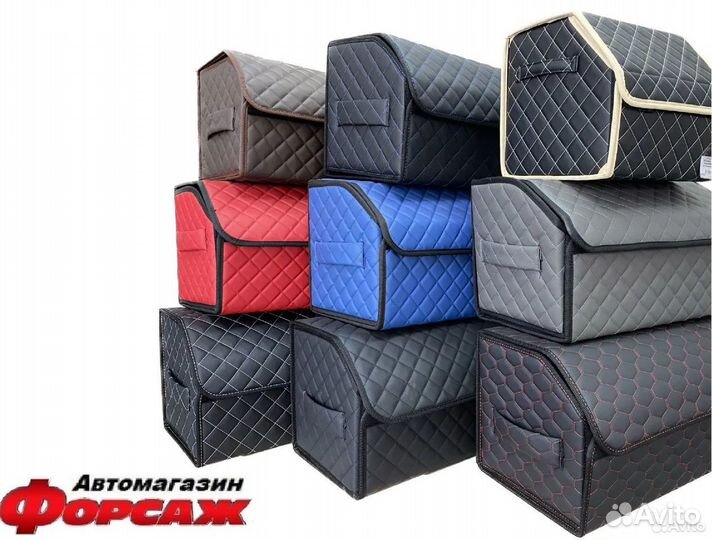 Органайзер в багажник - черный/красная нить