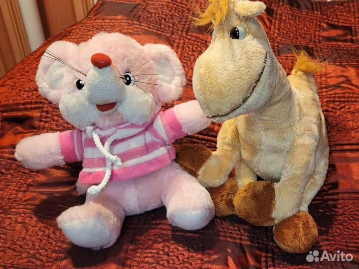 Мягкие игрушки пакетом+корзина Икеа для игрушек