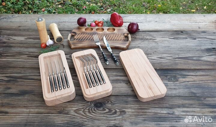 Набор вилок и ножей для стейка и мяса Grawe винтаж