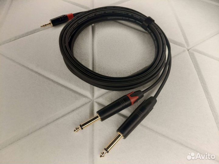 Jack 3,5 stereo на 2 jack 6,3 st Gemini MS