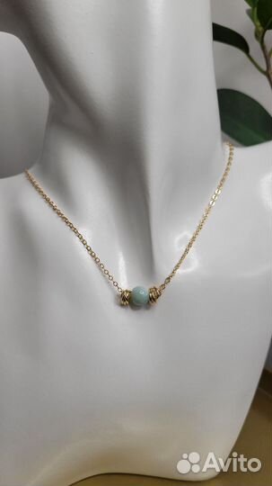 Серьги+колье Ларимар
