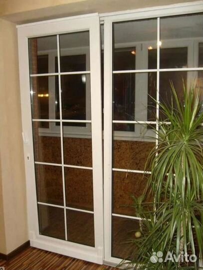 Французское окно пвх с раскладкой