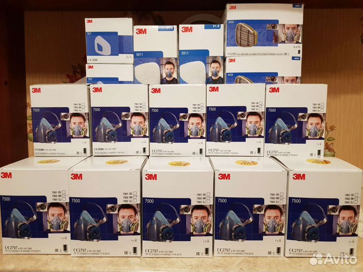 3М Маска Респиратор 7502 Размер М Цена за комплект
