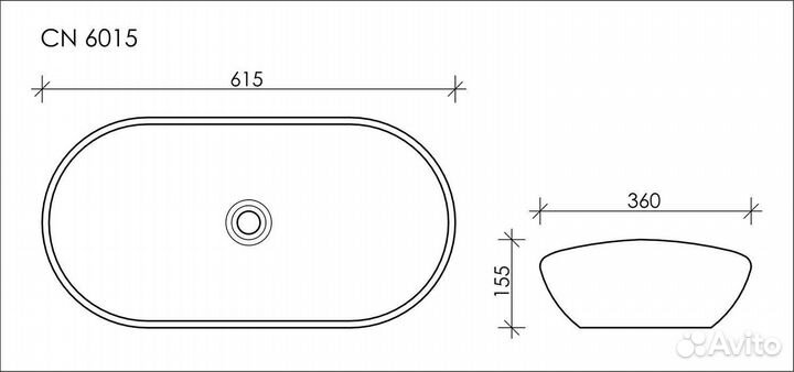 Раковина накладная Ceramica Nova Element CN6015 62