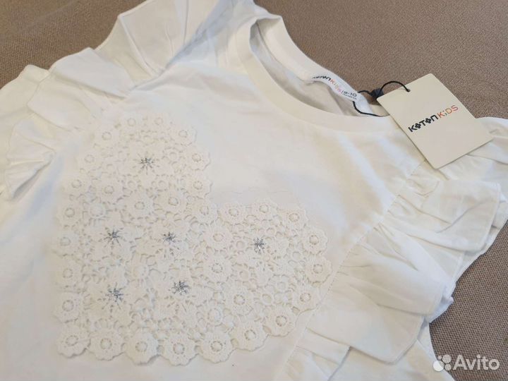 Блузка новая белая 134 140