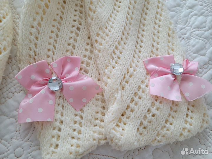 Шапка и шарф для новорожденной
