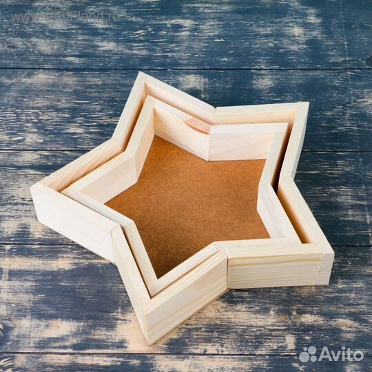 Набор кашпо деревянных 2 в 1 