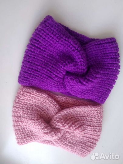 Повязка на голову вязаная