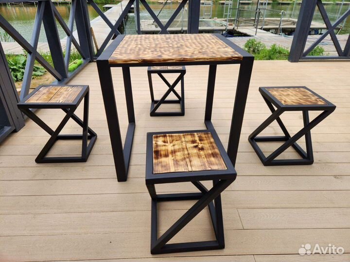 Комплект садовой мебели в стиле лофт ручной работы