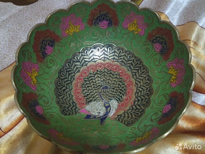 Ваза для фруктов Латунь Индия Винтаж