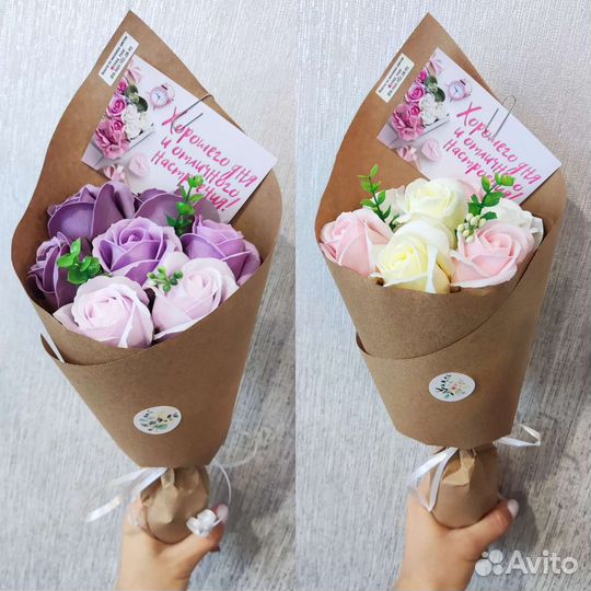 Букет из мыльных роз на 1 сентбря