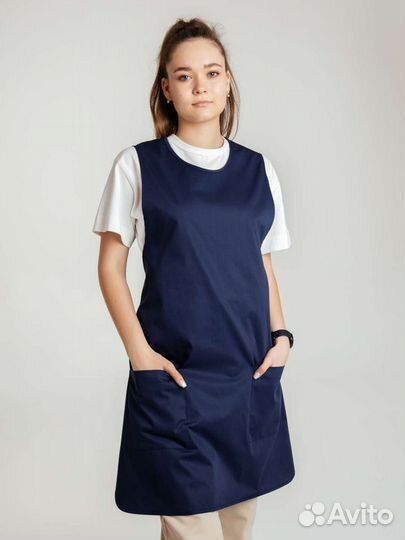 Фартук двойной темно-синий