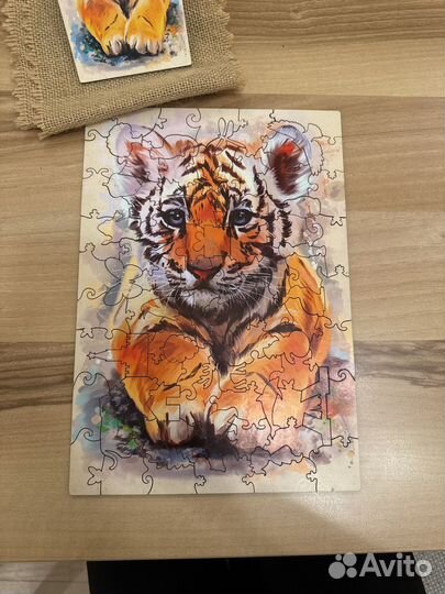 Деревянный пазл тигр