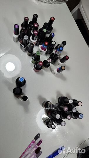 33 гель лака,кисти,верхние формы, полигель