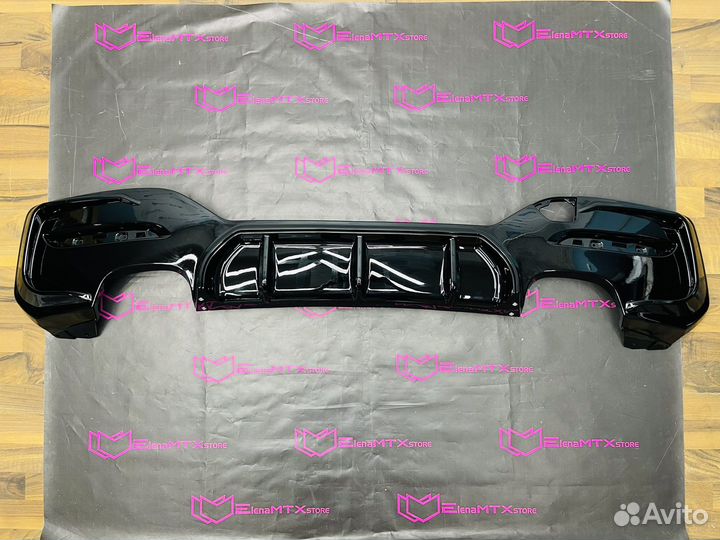 Диффузор BMW F20 LCI 2x2 черный глянец