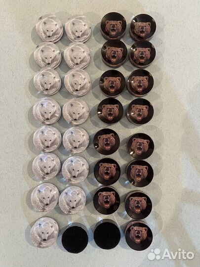 Фишки для нард Медведь, оргстекло