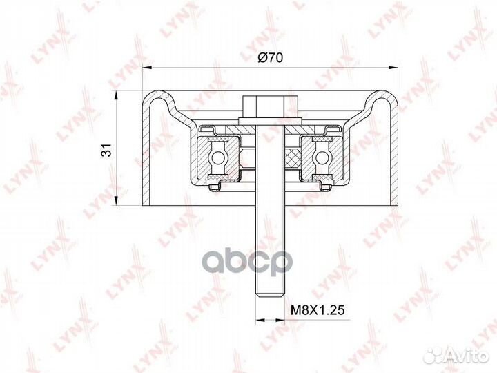 Ролик обводной приводного ремня PB7205 lynxauto
