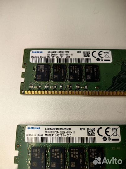 Оперативная память ddr4 Samsung 8gb x 2 шт