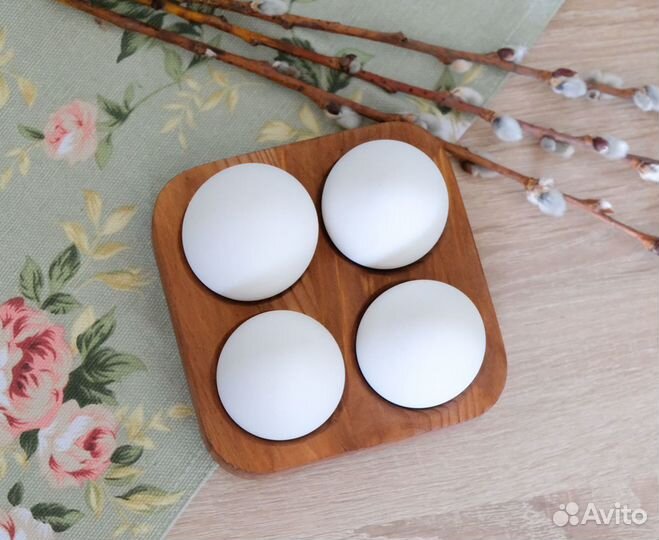 Подставка деревянная под яйца - на 4 яйца
