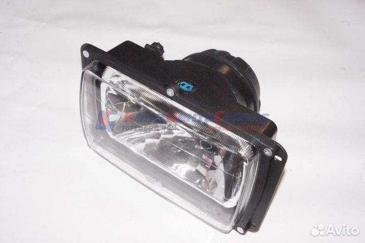 Фара квадратная в сборе евро бл (гладкая) (АВТО-ун