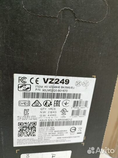 23,8-дюймовый монитор asus vz249q