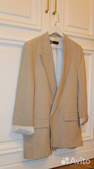 Льняной пиджак zara