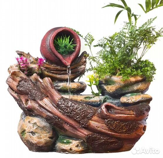 Расслабляющий декоративный фонтан с подсветкой