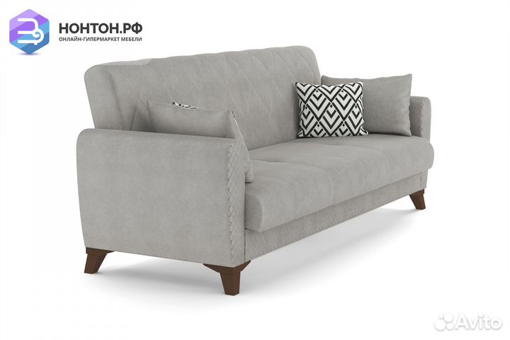 Диван книжка Эдвин 3-х местный серый