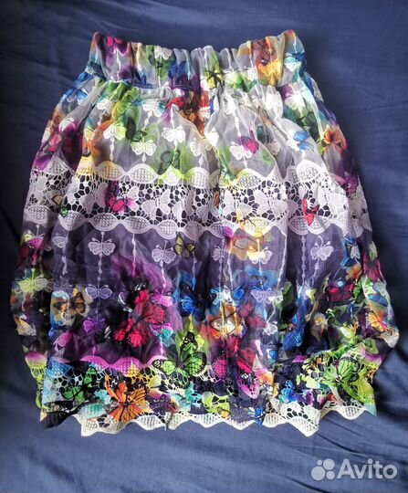 Юбка миди разноцветная