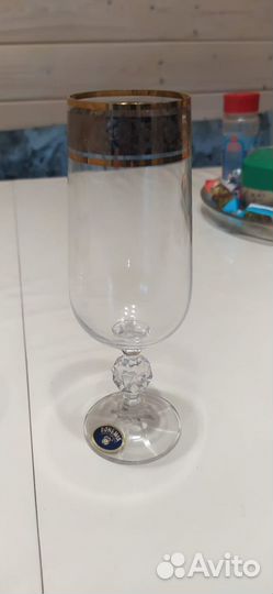 Богемия с позолотой,богемская посуда