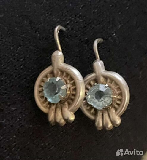 Серьги серебро СССР 875 проба