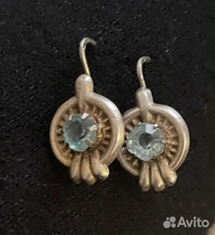Серьги серебро СССР 875 проба