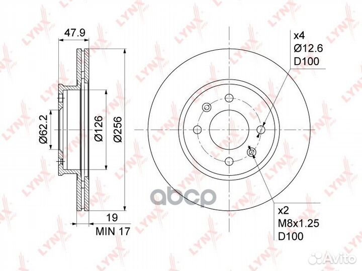 Диск тормозной перед BN1054 lynxauto