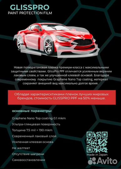 Бронь пленка GlissPro полиуретан