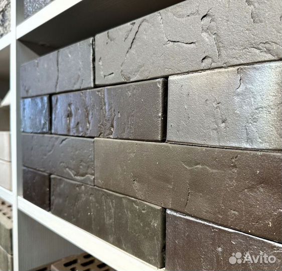 Кирпич лицевой Флеш графит сланец