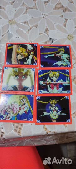 Наклейки-стикеры, карточки SailorMoon,Merlin,Italy