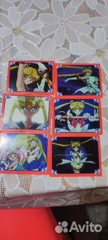 Наклейки-стикеры, карточки SailorMoon,Merlin,Italy
