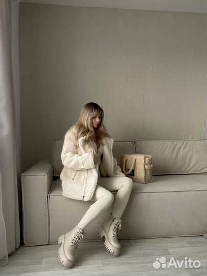 Дубленка женская плюшевая мягкая 42-44