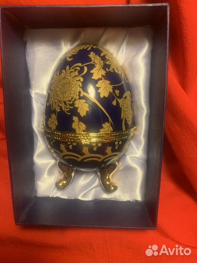 Шкатулка-яйцо Yamasen Япония 24 карата позолота