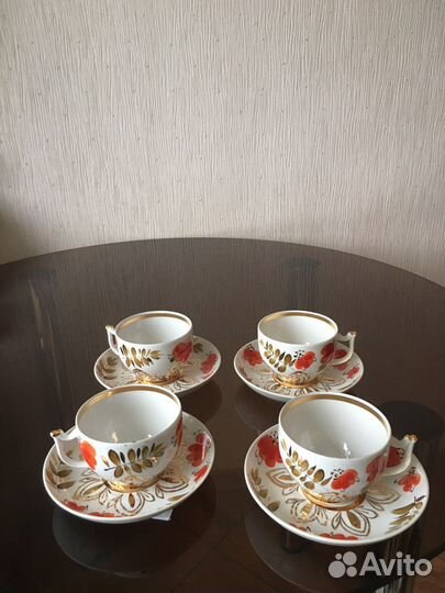 Чайная пара, молочник (сервиз Маки з-д Вербилок)