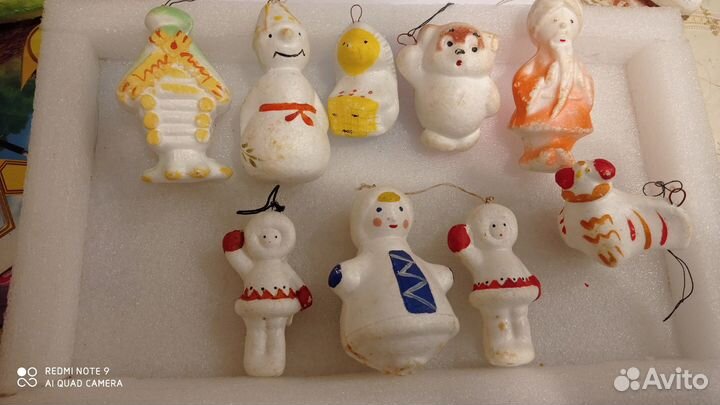 Елочные игрушки СССР, пенопласт, намотка, папье-ма