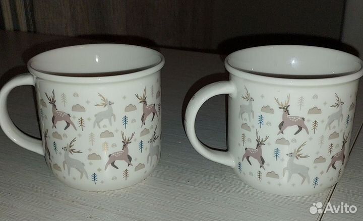 Чайные Бокалы с оленями 2шт б.у
