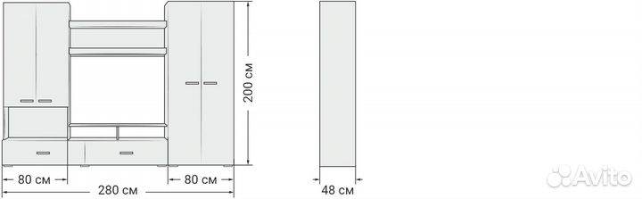 Мебельная стенка новая в наличии