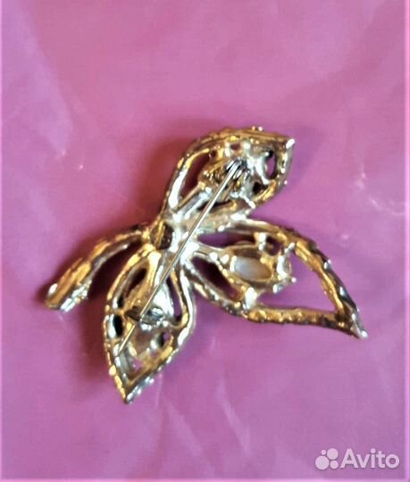 Брошь винтаж СССР + Муранское стекло подвеска