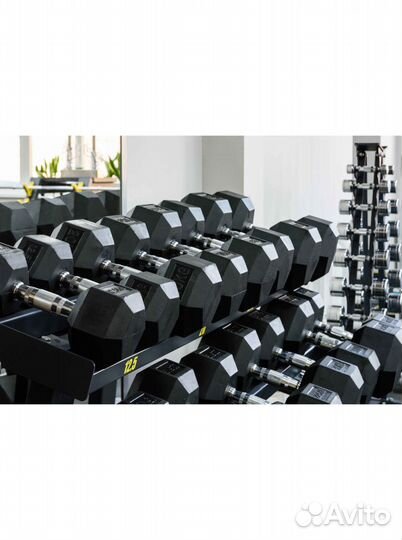 Гантель гексагональная обрезиненная