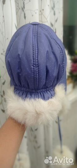 Шапка- ушанка детская с мехом кролика